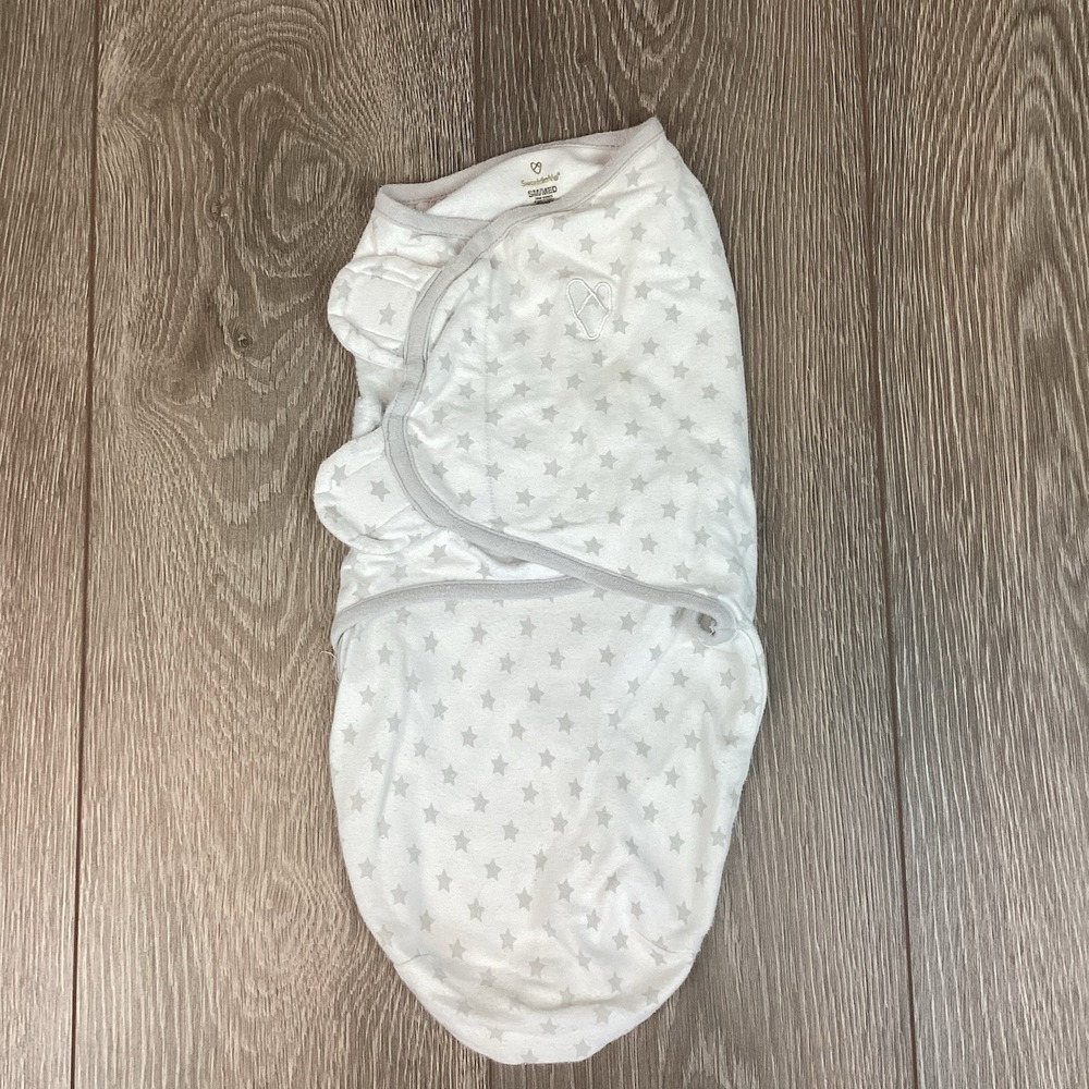 Swaddle Me Baby Swaddle‎ Sleep Sack Hook and Loop Closure 100% Cotton S/M Stars